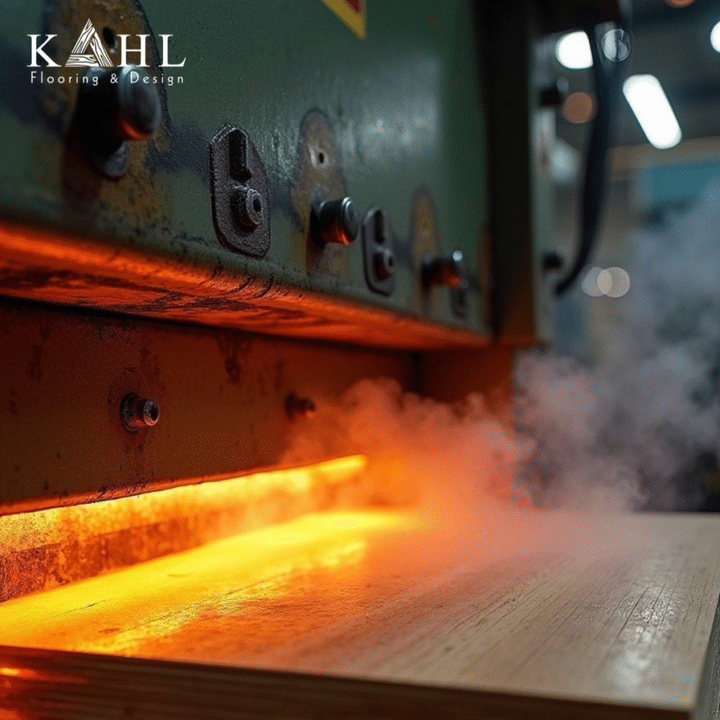 sàn gỗ kỹ thuật KAHL sử dụng công nghệ ép nóng